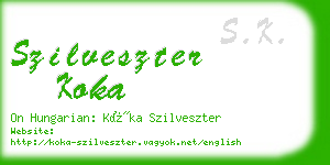 szilveszter koka business card